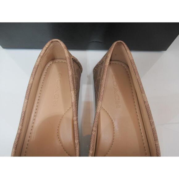 Coach Marley Coated Canvas Driver Signature C Slip On Moccasin Shoe Tan Size 7.5 - Picture 8 of 10